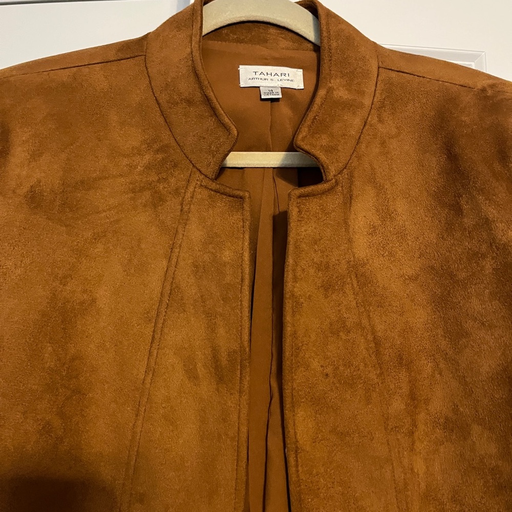 EUC- Tahari Suede-look Jacket, Size 14
